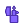 Purple cannabis lighter icon representing smoking accessories for Uforia Dispensary's product offerings in Jersey City.