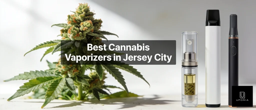 Lab-tested cannabis flower and vaporizer pens at Uforia Dispensary in Jersey City.
