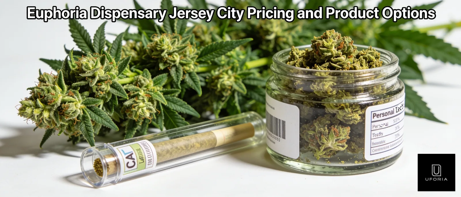 A Jersey City dispensary menu spans flower, pre-rolls, vaporizers, concentrates, edibles, tinctures, beverages, topicals