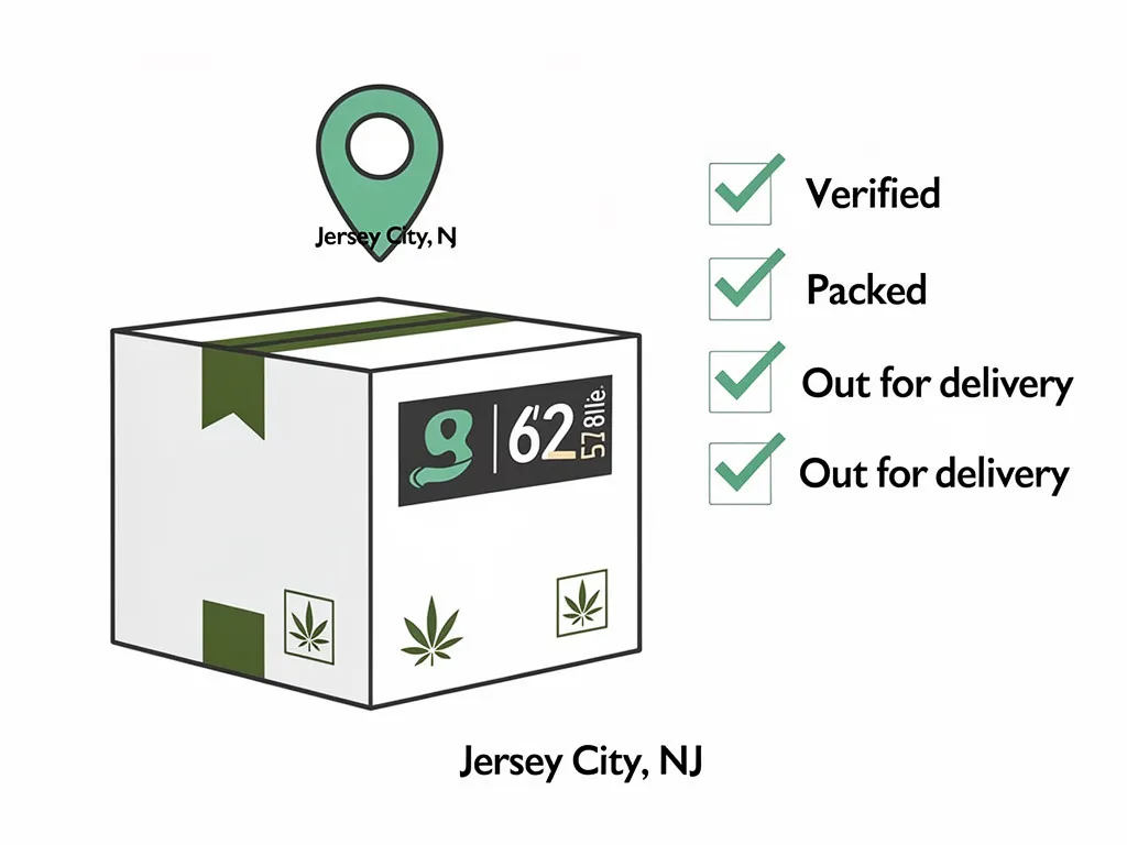 Summary graphic of Jersey City cannabis delivery key facts