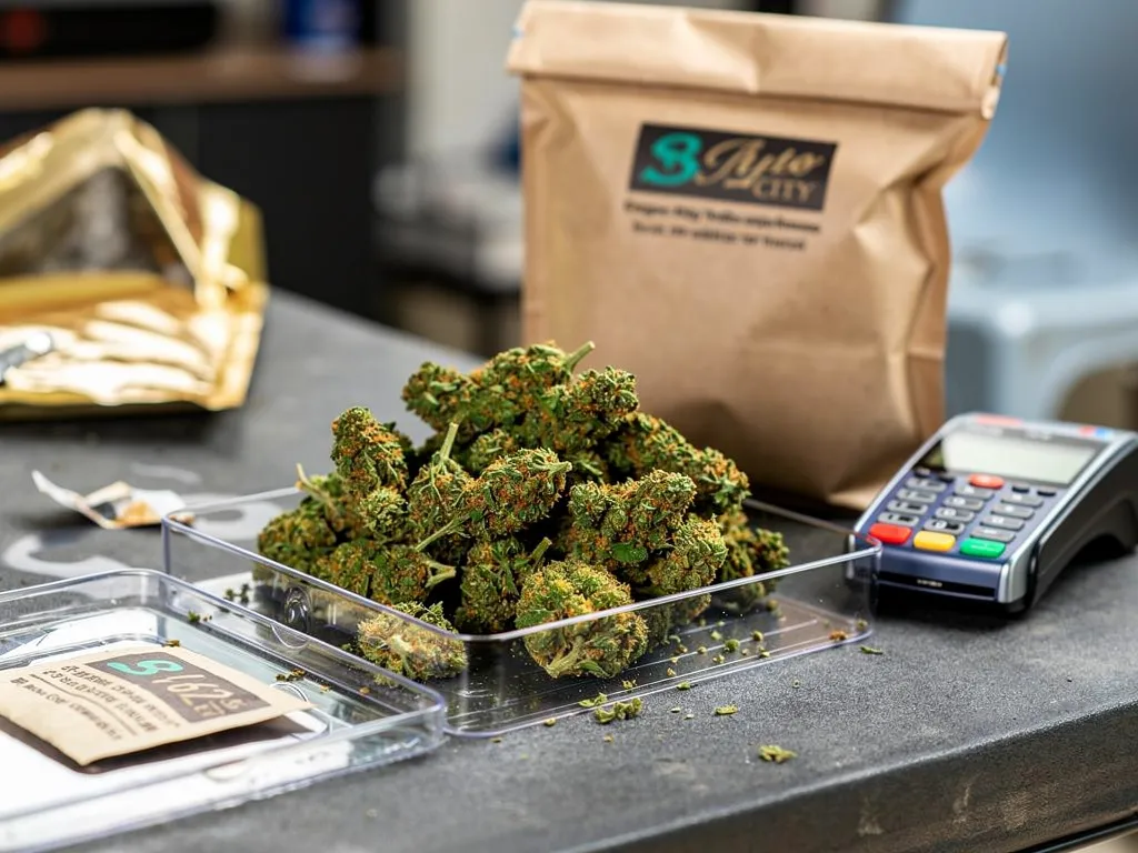 Cannabis delivery order summary with checklist icons