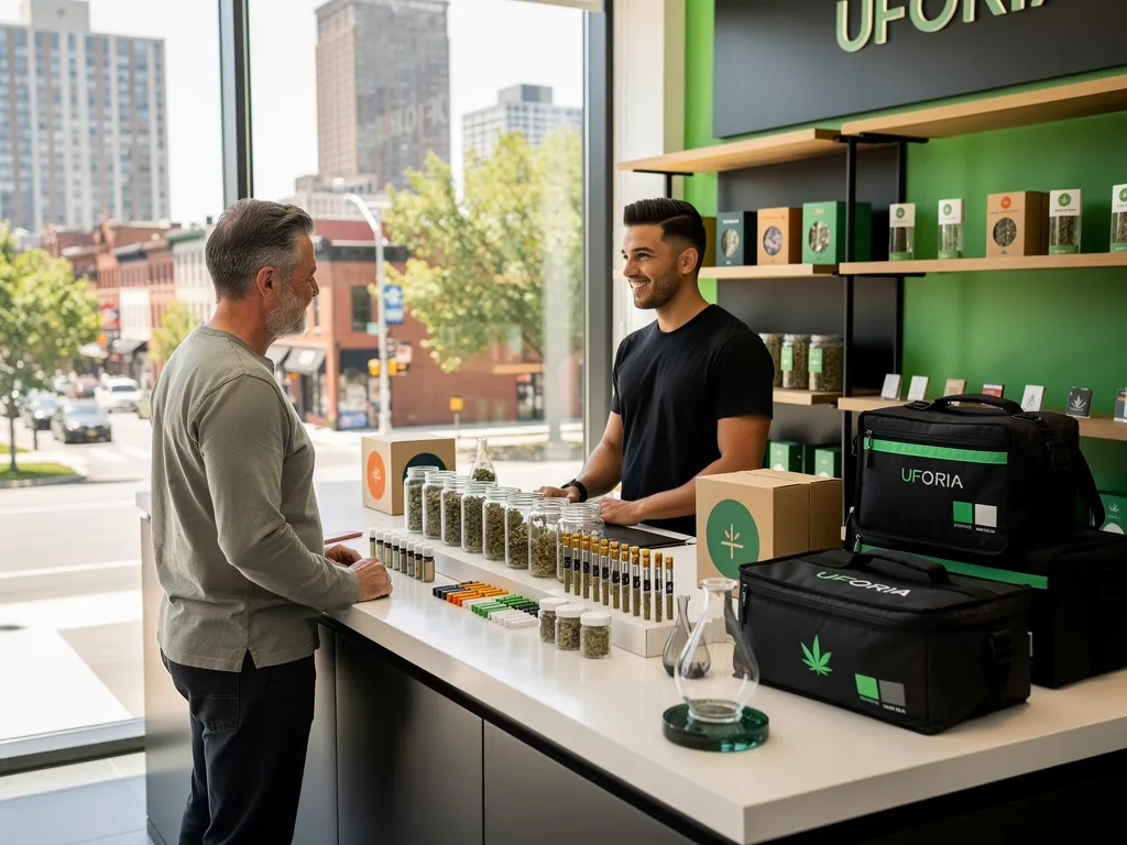 Map-style view of Jersey City neighborhoods served by cannabis delivery