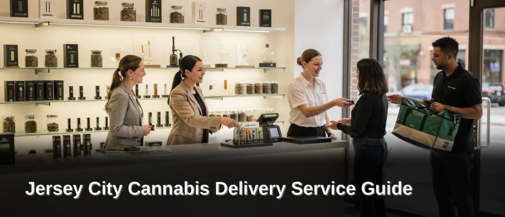 Four simple steps connect Jersey City customers to a legal cannabis order: browse, select, verify