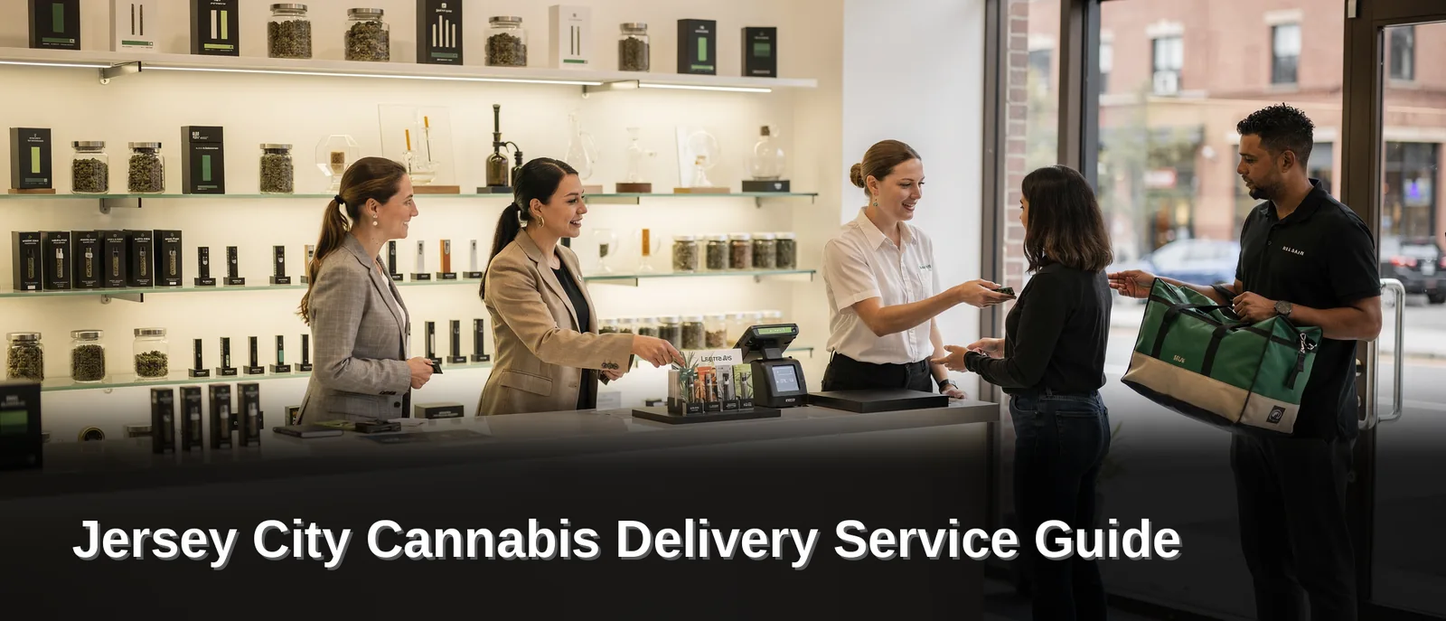 Four simple steps connect Jersey City customers to a legal cannabis order: browse, select, verify