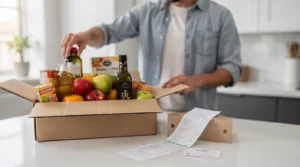 Jersey City delivery van with $80 free shipping threshold display
